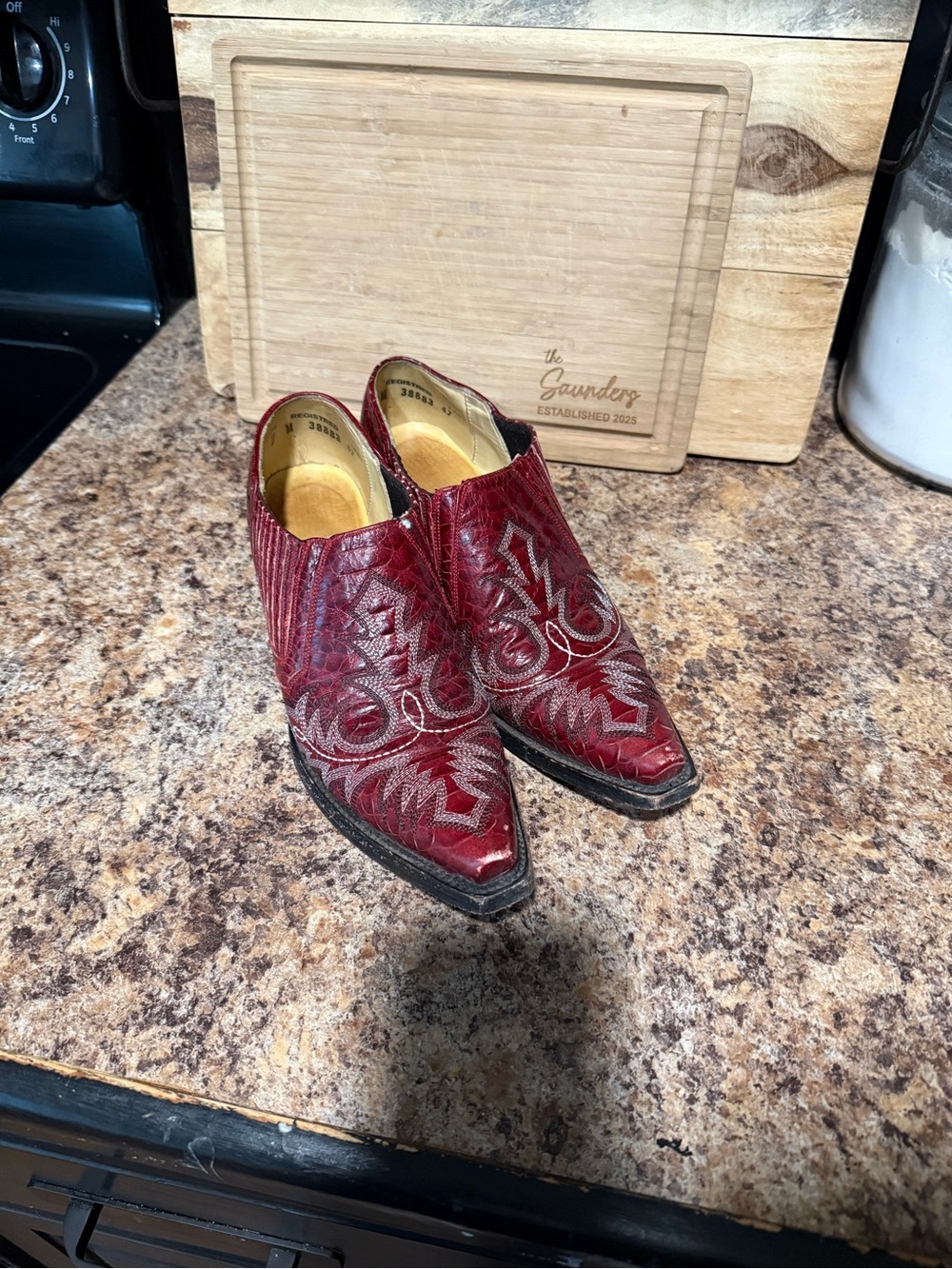 Corral Red Leather Cowboy Mules